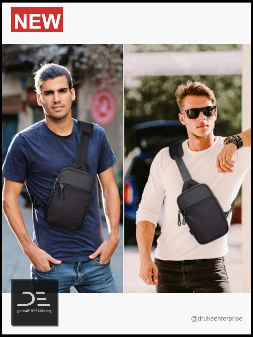 RFID Blocking Sling Bag Crossbody Backpack Chest Bag for Travel Workout